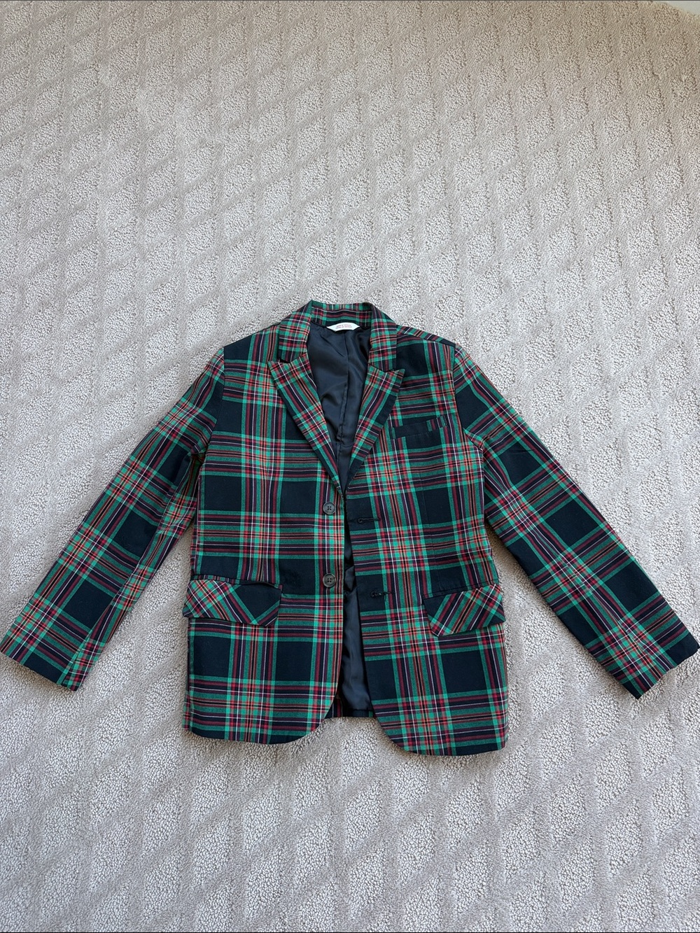 Plaid Blazer Jacket in Green and Red - Boy’s Suit & Blazer